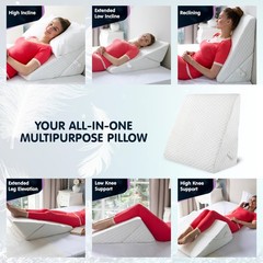 Wedge Pillow for Sleep Apnea, 12 Inch Adjustable Height Bed Wedge Pillow for …
