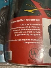 NEW-6″ Palm buffer/Polisher, ROAD XPEDITION, electric corded 120 volts, 60 hz