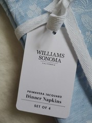 Williams Sonoma Set of 4 PRIMAVERA JACQUARD Napkins Blue Bell NWT