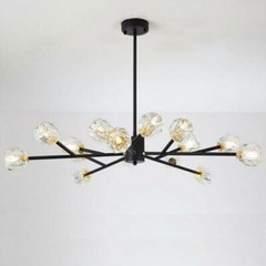 18-Light Modern Crystal Chandelier LED Sputnik Pendant Fixture Ceiling Lighting