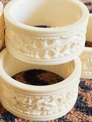 Antique Chinese Ivory napkin rings set of 6