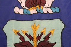 UNITED STATES AIR FORCE, USAF, Military applique decorative HOUSE flag 2-sided
