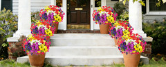12 Bundles Artificial Flowers for Outdoors Decorat, Faux Silk