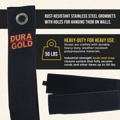 6pc Heavy Duty Extension Cord Organizer Strap Wraps, Tool Storage Hanger Hoses
