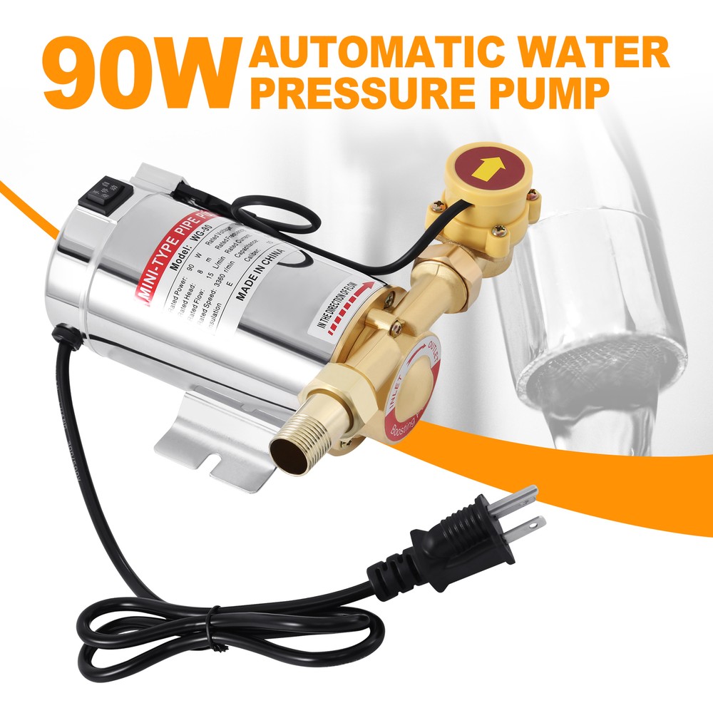 90W 110V Household Water Booster Pump Automatic Boost Pressure Pump for Shower