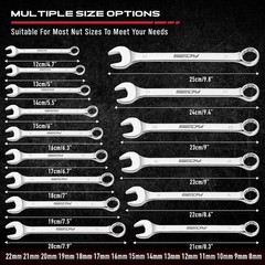 30-Piece Combination Wrench Set – Open End Wrench Set with Organizer Professi…