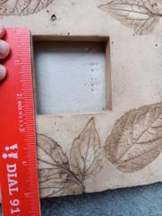 Leaf Imprinted Faux Stone Picture Frame 8×8″, 2.5×2.5 Photo Opening Heavy