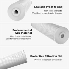 10″ x 4.5″ Activated Carbon Block Big Blue Sediment Water Filter Whole House Set