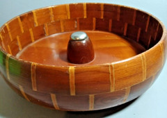 Vintage California Redwood Nut Cracker Bowl Standard Specialty Co 1940s.