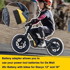 Zelvoro for Stacyc 12″ and 16″ for De.Walt 20v Battery Adapter, Double The Ba…