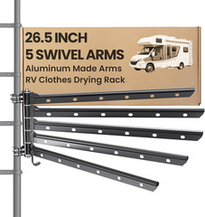 5 Swivel Arms RV Clothes Drying Rack, 26.5-Inch Width Ladder Mounted Clothes Dry