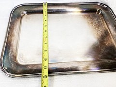 Commercial Hotel Silver Co. Nickel Silver Britannia Mounts Tray 16in Thick 3.5lb