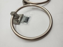 LOT OF 2 Towel Ring Brushed Nickel- Square Style #62070
