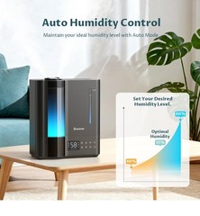 BREEZOME 8L Humidifier Both Warm And Cool Mist Top Fill, Essential Oil Diffuser
