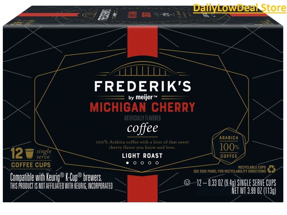 Frederik’s By Meijer Michigan Cherry Light Roast Coffee K Cups 12 ct