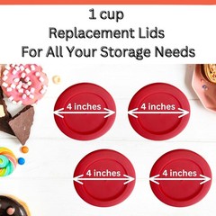 Pyrex Replacement Lid for 1 Cup 236 ml Red Storage Cover 4″ 7202-PC 4 Pack NEW!