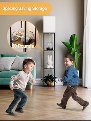 Floor Lamp with Shelves for Living Room, Shelf Floor Lamp with 3 CCT LED Bulb