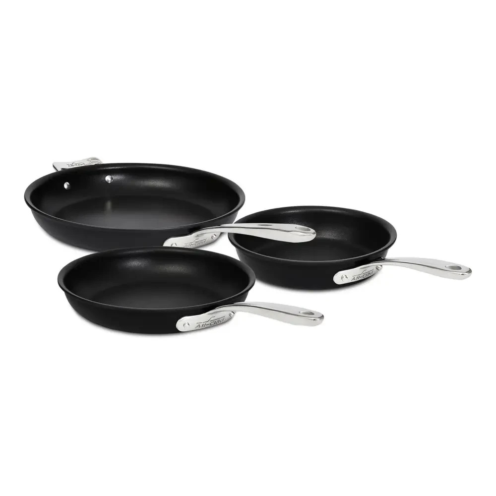 All-Clad B1 Hard Anodized Non-Stick Induction 8″ 10″ and 12 Inch Fry Pan Set