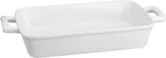 Rectangular Lasagna Pan with Handles, Fine White Porcelain, 13 x 9 x 2.5-Inches