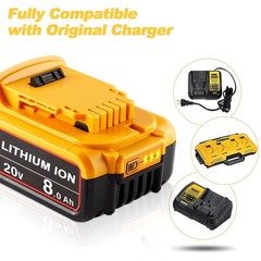 1-6 Pack 20V For DeWalt 20 Volt Max 8.0AH Lithium Ion Battery DCB206-2 DCB201