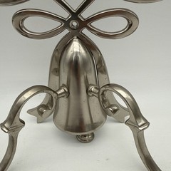 Hand Forged Iron Silver Metal Steel Two Arm Candleholder Wall Sconce