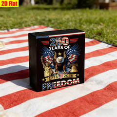 250 Years of Freedom 1776 2026 Wooden Box Sign 4th of July Patriotic Eagle Decor