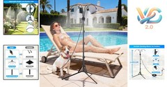 Outdoor Standing Misting System 26.5FT Patio Pool Garden Cooler Adjustable