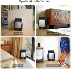 EyeVac Air 2-in-1 HEPA Air Purifier & Touchless Vacuum Automatic Dustpan Black