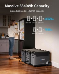 ABOK Ark3600 Portable Power Station, 3840Wh LiFePO₄ Solar Generator, Home Use RV