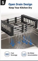 Adjustable Stainless Steel Sink Dish Drying Rack Expandable 8-18.5” Kitchen Orga