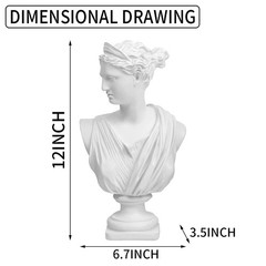 12.5in Greek Statue of Diana, Classic Roman Bust Greek Mythology Sculpture fo…