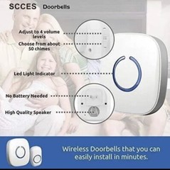 SadoTech Wireless Doorbells For Home – Adjustable Volume With 52 Chimes, 1000Ft