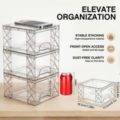 Stackable Storage Drawers, 4.4in Small Bathroom Organizers and Storage Boxes,…