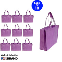 10 Purple Shopping Tote Bags Eco Friendly Reusable Recyclable Gift Promo Bag