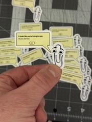 Funny Clippy Meme Sticker Pack Vinyl Decal Sticker 4-Pack Sarcastic Office Humor