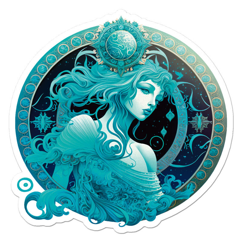 Aquarius Zodiac Sign, Vinyl Decal Sticker, Indoor Outdoor, 3 Sizes, #11556