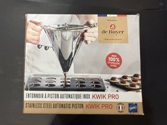 de Buyer KWIK PRO Piston Funnel 1.6qt – Stainless Steel Kitchen Funnel W/Stand
