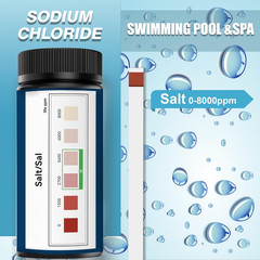 Saltwater Pool Test Strips 0-8000 Ppm Salt Test Strips Kit for Sodium Chloride