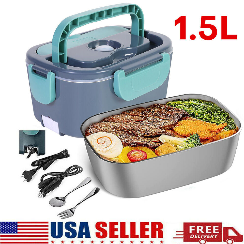 1.5L Electric Heating Lunch Box Portable for Car Office Food Warmer Container US