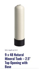 9″ x 48″ Mineral Resin Tank for Filter or Softener