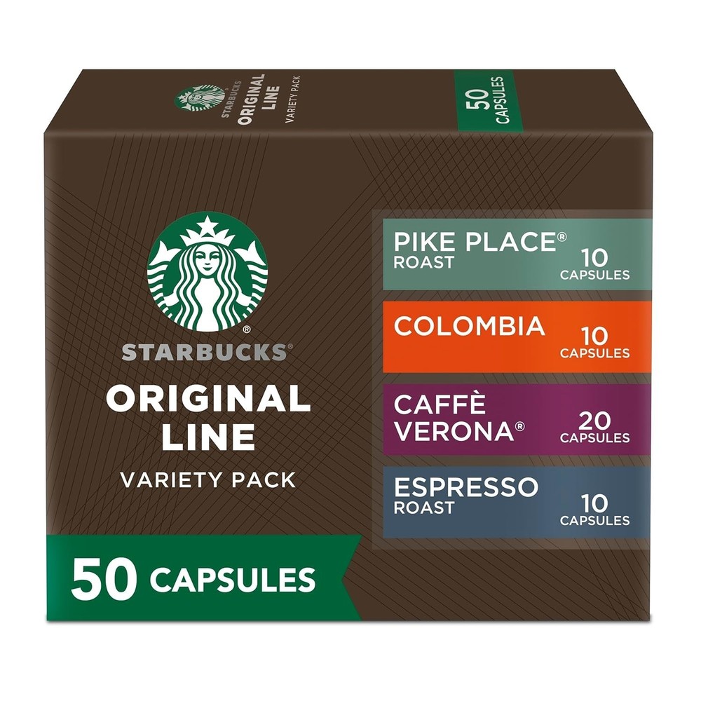 Starbucks by Nespresso Original Line Variety Pack Coffee,50/count Espresso Pods.