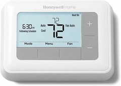 Smart Wi-Fi Thermostat: 7-Day Programmable, Large Backlit Display, White
