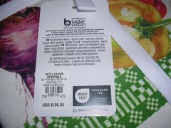 WILLIAMS SONOMA GARDEN VEGETABLE TABLECLOTH 100% COTTON 70X108 INCHES NEW W/TAGS