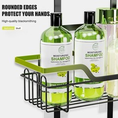 Over the Door Shower Caddy Hanging: Black Rustproof Shower Organizer