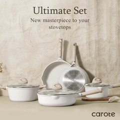 Carote 21pcs Pots and Pans Set Non Stick, Cookware Set Induction Ready, Kitchen