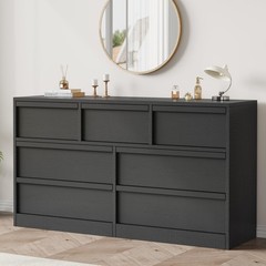 54″w 7 Drawers Dresser for Bedroom,Wide Wood Chest of Drawers Organizer 4 Colors