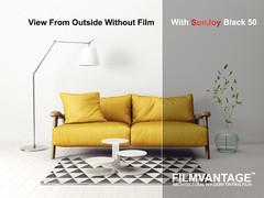 SunJoy Black Home Commercial Solar UV Window Tinting Film Light Tint to Privacy
