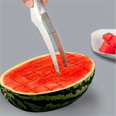 3/1 Watermelon Slicer Cutter,2-in-1 Fork Stainless Steel Fruit Cutting Artifact