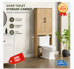 Ardent Over Toilet Storage Cabinet Euro Oak Bathroom Space Saver