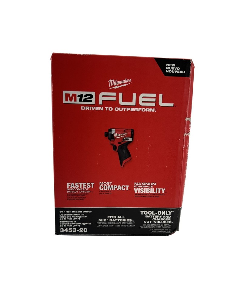 Milwaukee M12 Fuel 1/4″ Hex Impact Driver Tool Only 3453-20 Compact Design NIB